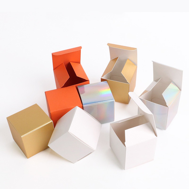 Candle Supplies For Business - 50 ピース/ロット折りたたみ小さなギフトボックス化粧品紙箱キャンドルキャンディ結婚式ビジネスギフト包装箱誕生日パーティー用品