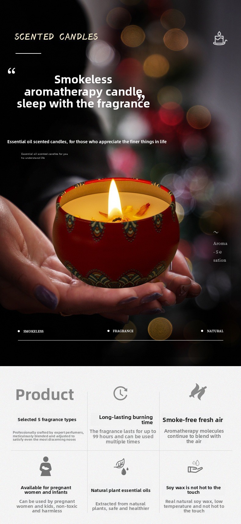 ドライフラワー無煙香り付きキャンドル、寝室用長持ちライトフレ - Candle Souvenir のレビューと価格