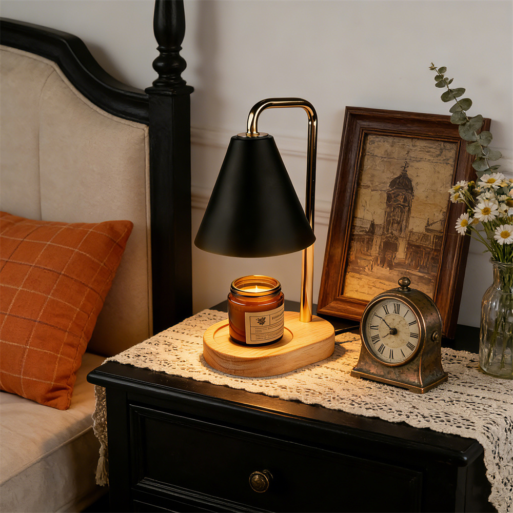 タイマー付き調光可能なブラックキャンドルウォーマーランプ、ワ - Candle Souvenir のレビューと価格