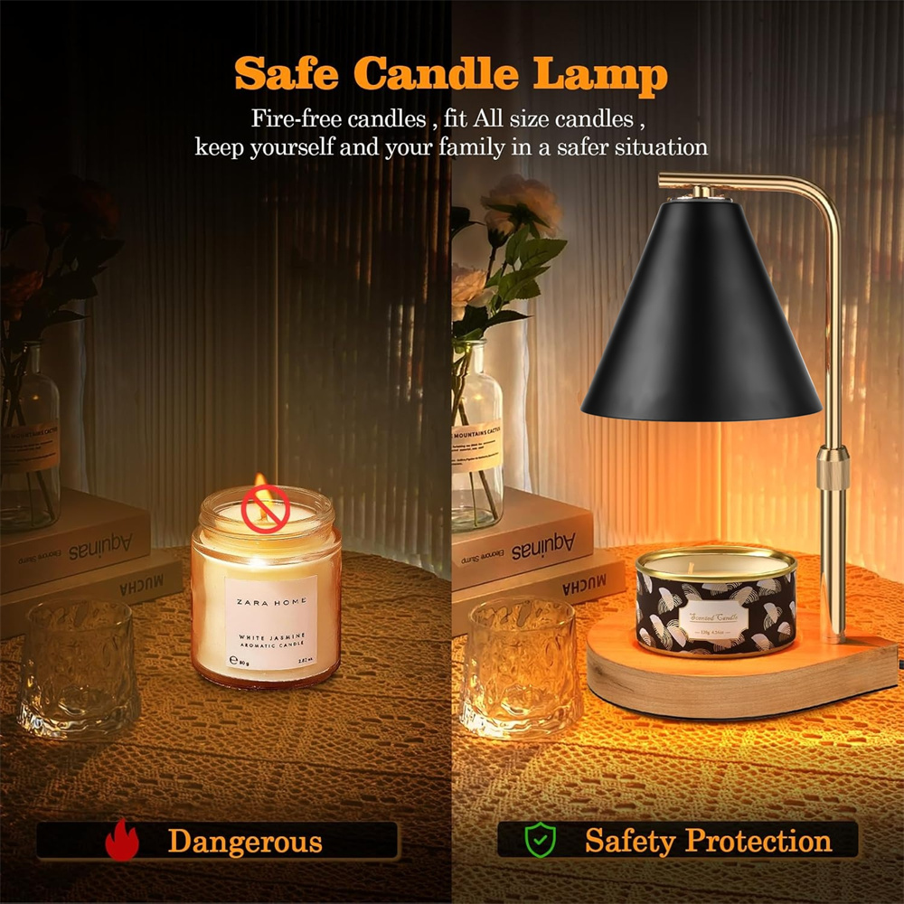 タイマー付き調光可能なブラックキャンドルウォーマーランプ、ワ - Candle Souvenir のレビューと価格