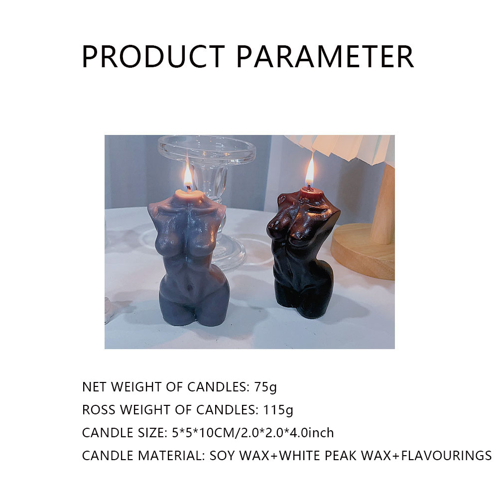 女性トルソー体型の香り付きキャンドル、家の装飾用 – 芸術的 - Candle Souvenir のレビューと価格