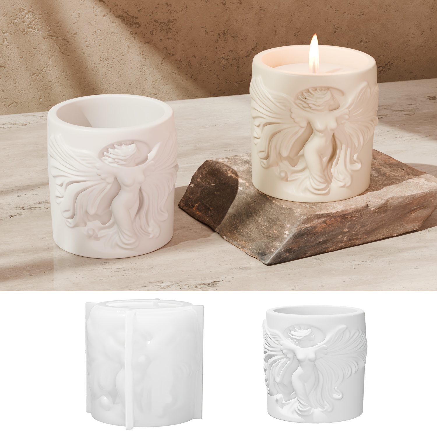 天使のレリーフカップ型レジンシリコンモールドは、レジン制作や - Candle Souvenir のレビューと価格